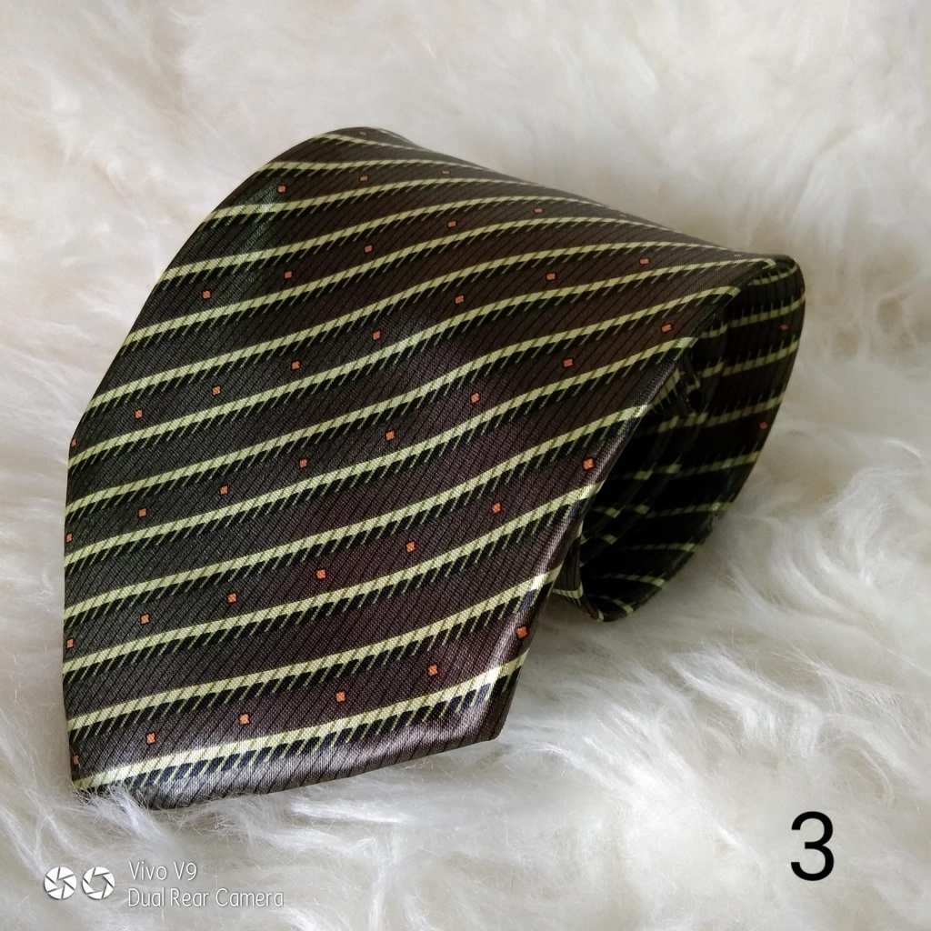 Dasi Panjang Pria Ukuran Besar Lebar 10 Cm Bahan Polyester Satin Motif Warna Hijau