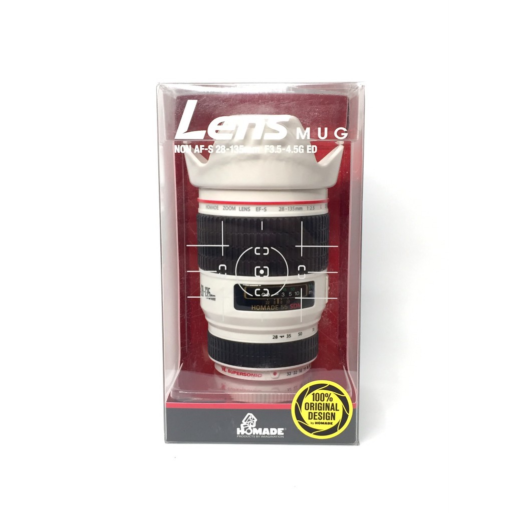 GELAS / MUG CUP LENS GELAS UNIK LENSA KAMERA PUTIH HOMADE HC1010