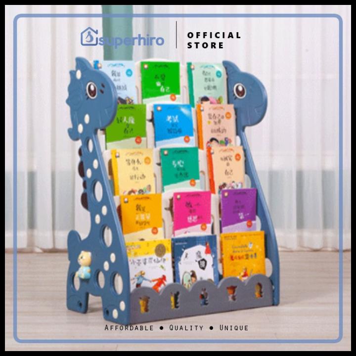 Rak Buku Anak 4 Tingkat Kid Bookshelf Rak Dekoratif Jerapah Boy Girl