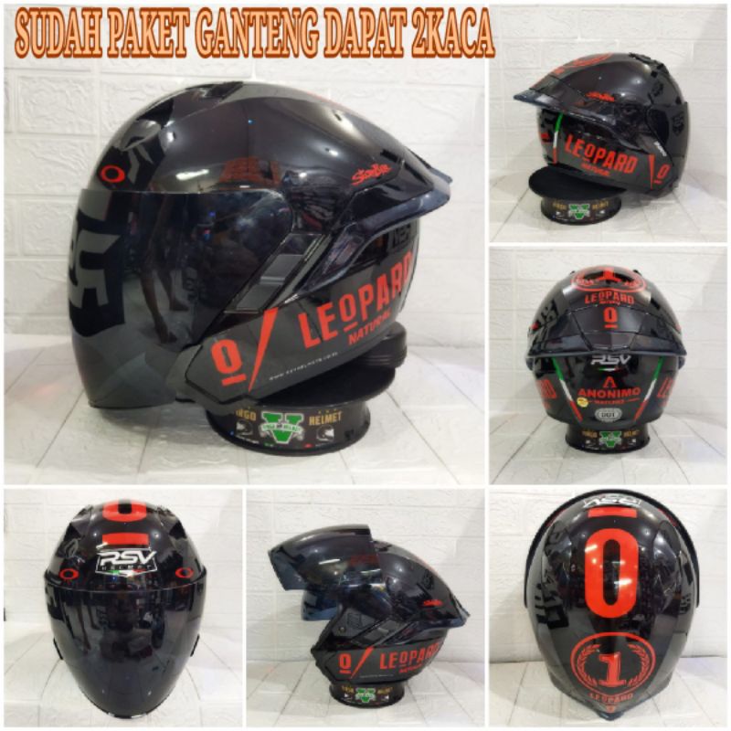 RSV SV300 BLACK GLOSSY PAKET GANTENG (STIKER LEOPARD) ORIGINAL SNI( ongkir termurah 2 kg)