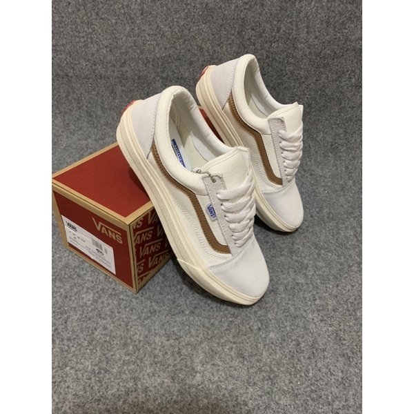 PREMIUM sepatu v4ns oldskool Cream Tan OG bonus banyak - Promo Mega SALE