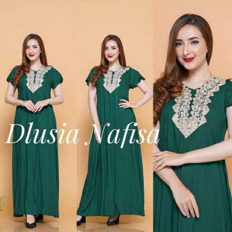 DASTER ARAB ZEEMA | RAYON SUPER GRADE A | RESLETING DEPAN BUSUI | RENDA MILO-Nafisa hijau botol