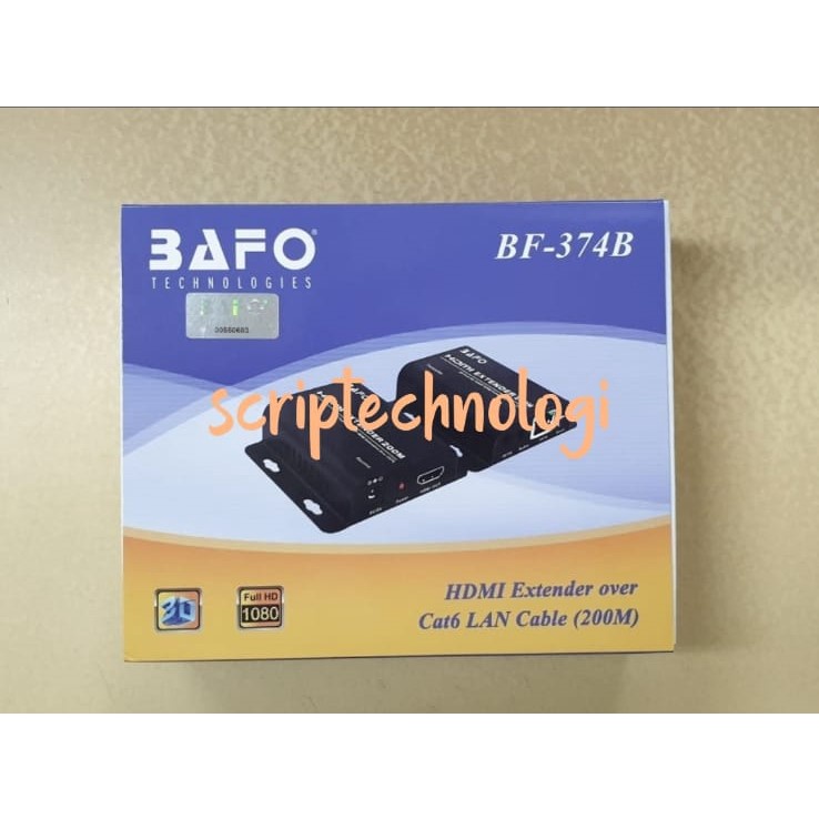 Bafo HDMI Extender SC 200Meter Over Cat6 BF374B With IR