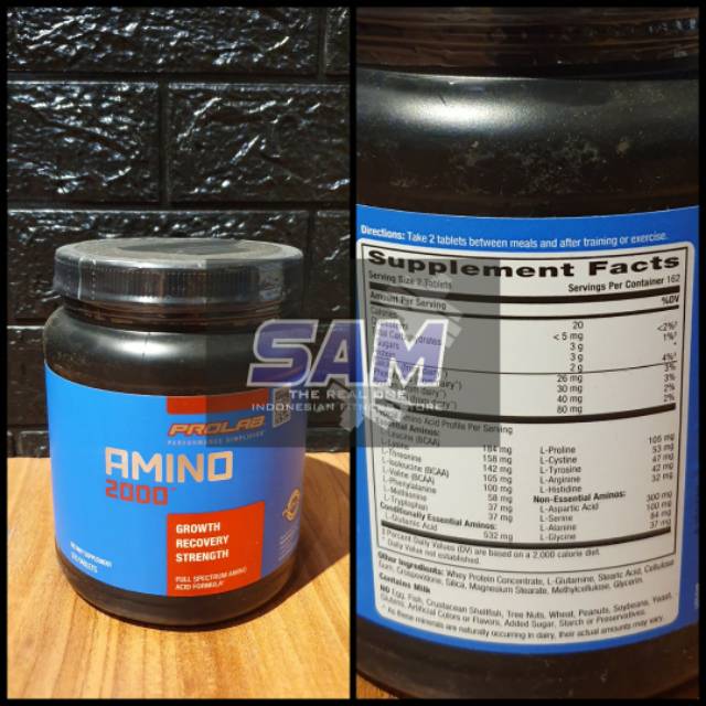 Suplemen Fitness PROLAB Amino 2000 325 tablet Malang