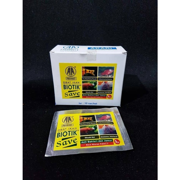 AA BIOTIK SAVE KUNING - Obat Ikan Anti Bakteri Jamur Sirip Sisik Rusak