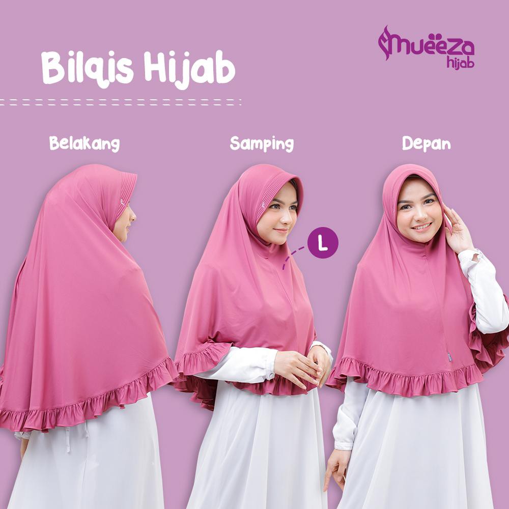 Jilbab Mueeza Hijab - Hijab Bilqis Kids Remaja Dewasa - Kerudung Anak Syari - Premium Spandex Jersey-L
