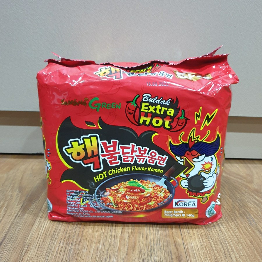 

Samyang Hot Chicken Flavor Ramen Buldak Extra Hot 140 Gr Isi 5 Pcs