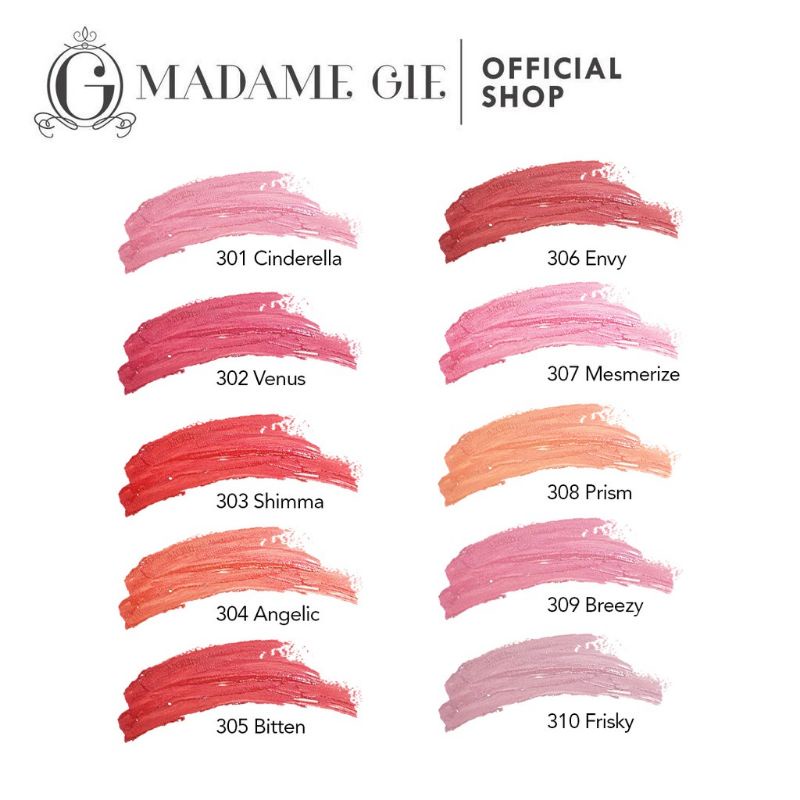 Madame Gie Briliant Moist Velvet &amp; Smooth Lip Liquide | Lip Cream | Lip Matte | Lipstick | Lip Velvet