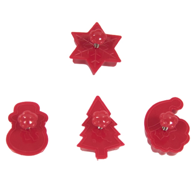 Zzz 4pcs / Set Cetakan Kue / Cookies Bentuk Manusia Salju / Snowflake 3D Untuk Pesta Natal