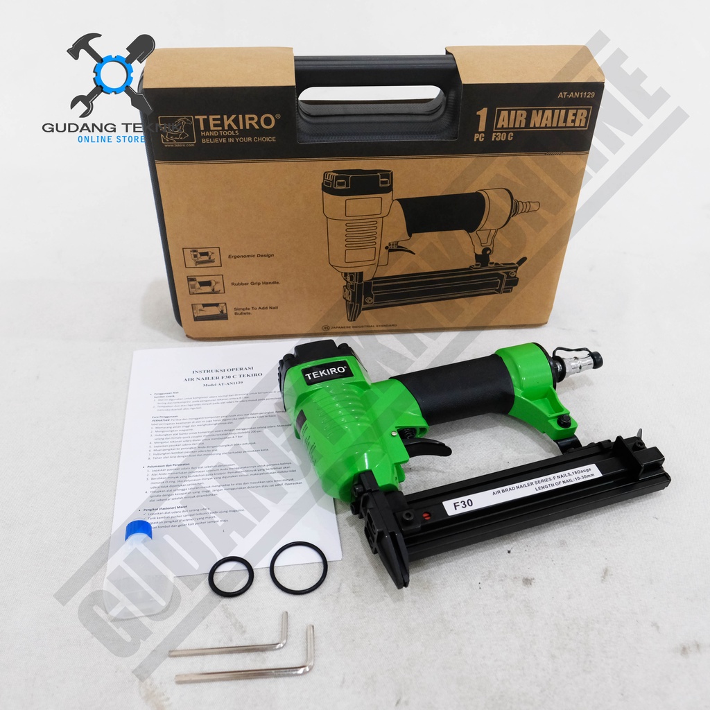 Mesin Paku Tembak Angin Tekiro F30C Air Nailer / Tekiro Air Nailer F 30C - Mesin Tembak Staples F30