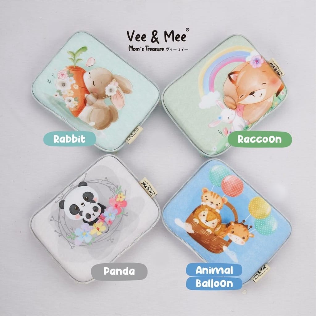 Vee &amp; Mee Bantal Peang Foaming Kotak Karakter Animal / Panda / Rabbit / Racoon - VMB 6010 - 40