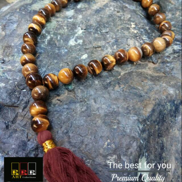 Tasbih Batu 33 Tiger eyes Besar 14 mm