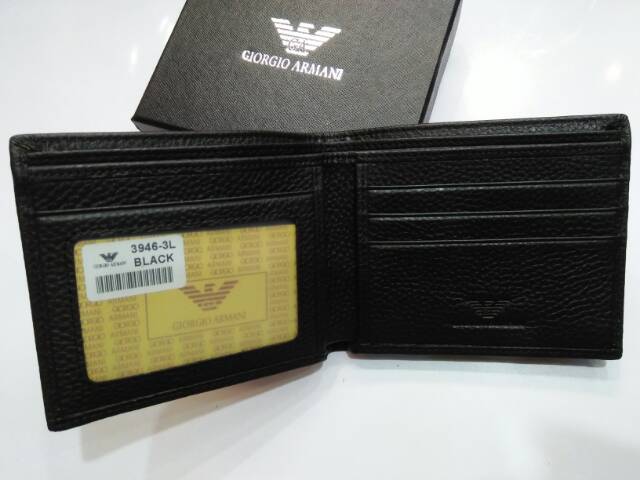 Dompet logo besi kulit asli import lipat pendek