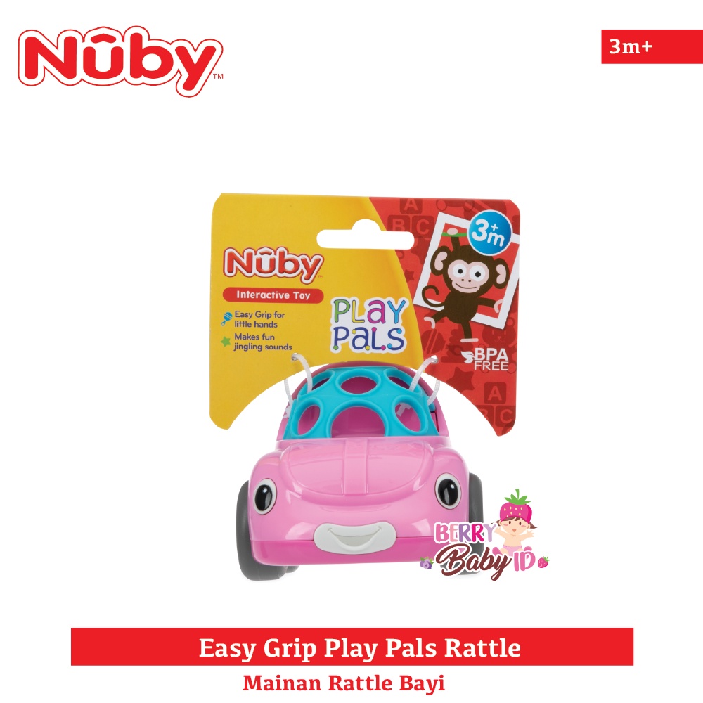 Nuby Easy Grip Play Pals Rattle Mainan Bola Bayi Helicopter Car Truck Berry Mart