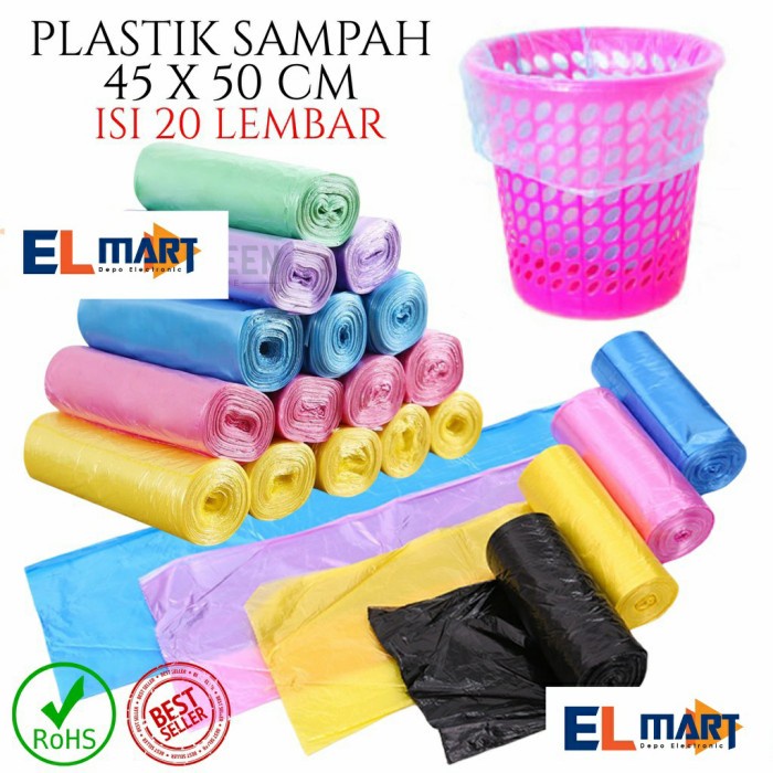 Kresek Kantong Plastik Bag Plastik Sampah Roll 40x50cm isi 20Lbr Trash