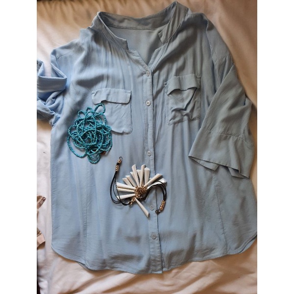 kemeja soft Blue
