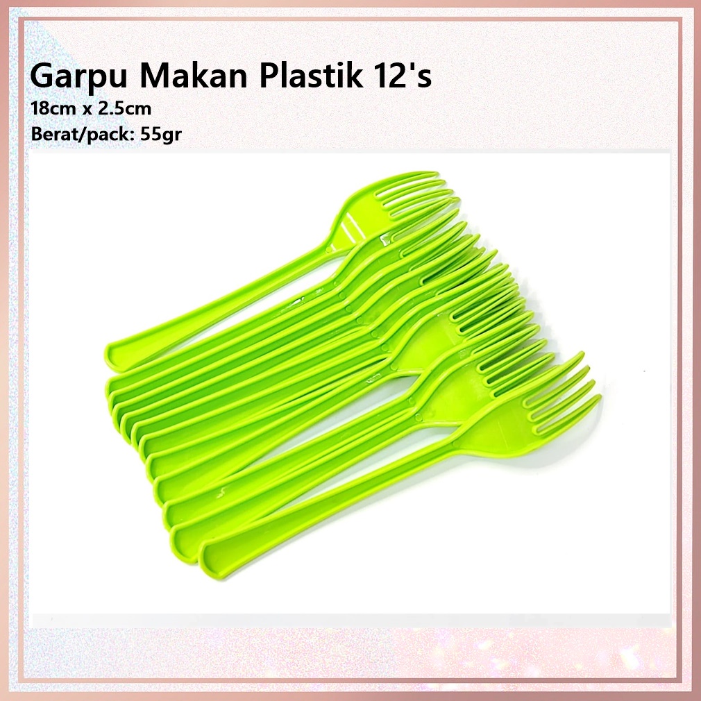 Garpu Makan/Garpu Pesta/Garpu Satu Kali Pakai Plastik 18cm 12pcs/pack