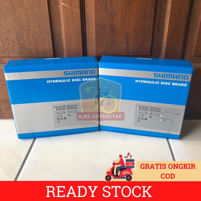 Brakeset Brake Set Rem Hidrolik Sepeda Shimano MT200 Altus