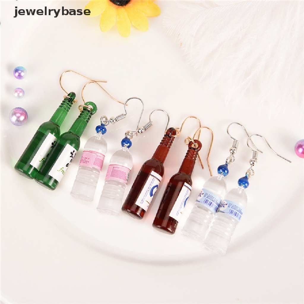 Anting Liontin Panjang Bentuk Botol Bir Air Mineral Kreatif