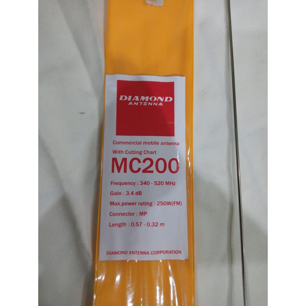 Antena Diamond MC 200, KAP Mobil RIG UHF Anten Diamon MC200 Antenna Motor pendek Single Band depan