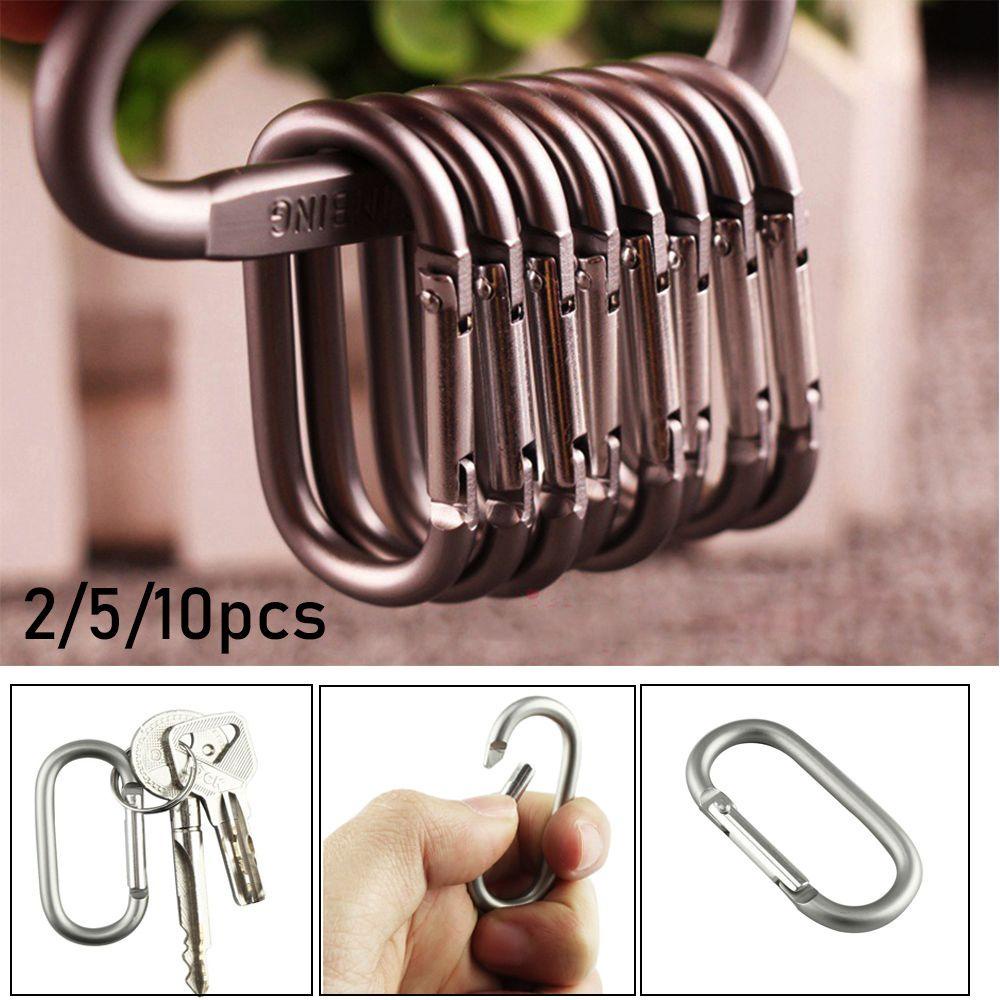 Suyo 2per5 /10pcs Pendaki Carabiner Safety Camping Hiking Outdoor Alat Gesper Gantungan Kunci