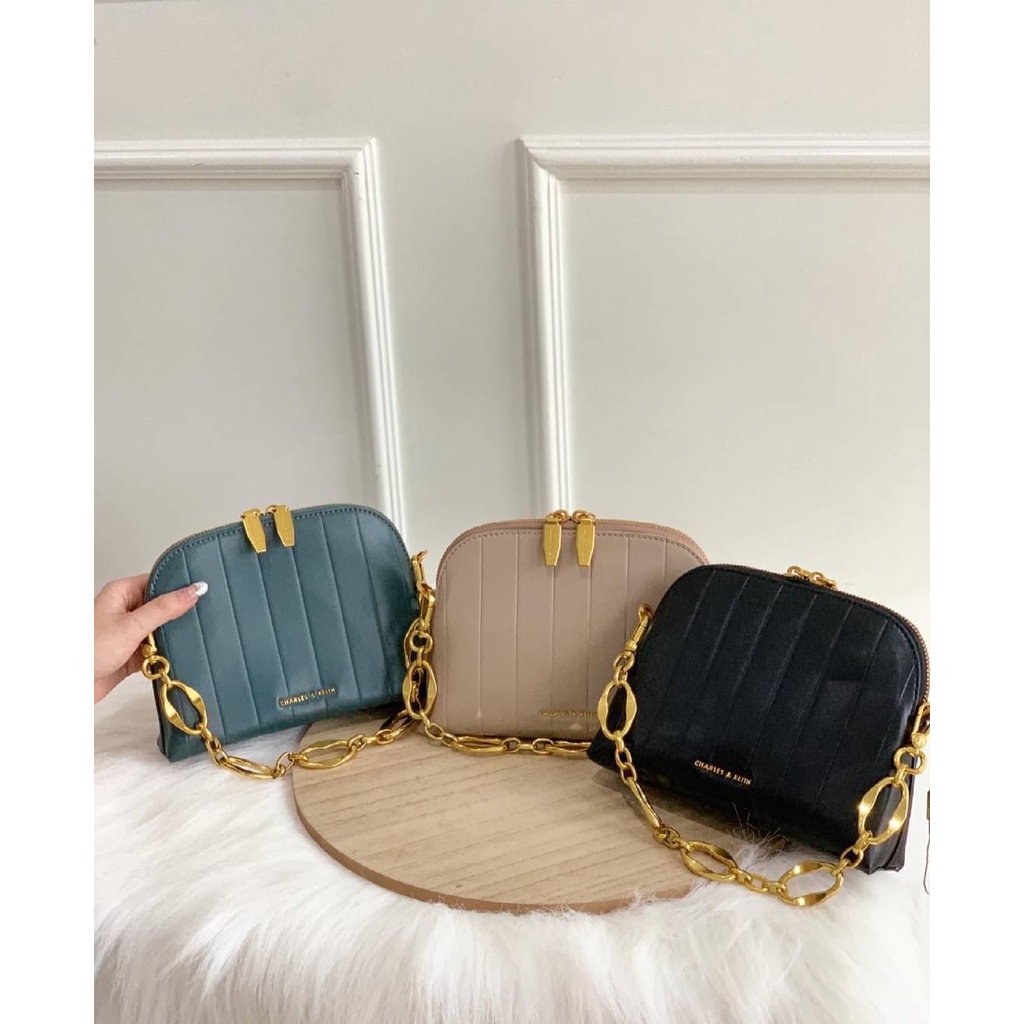 TAS | BAG | wanita slempang import sling bag premium C010 | Chain Handle Panelled Crossbody Bag