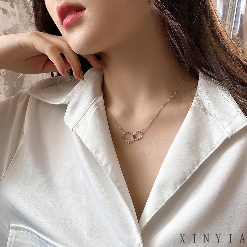 【COD】Kalung Rantai Panjang Bahan Metal Aksen Bintang Berlian Imitasi Warna Silver Gold Untuk Wanita