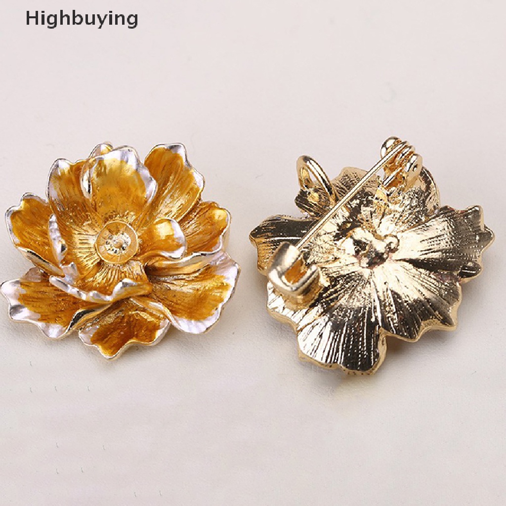 Bros Pin Desain Bunga Mekar Aksen Mutiara Kristal Bahan Zirkon Gaya Vintage Untuk Aksesoris Dress Syal Glory