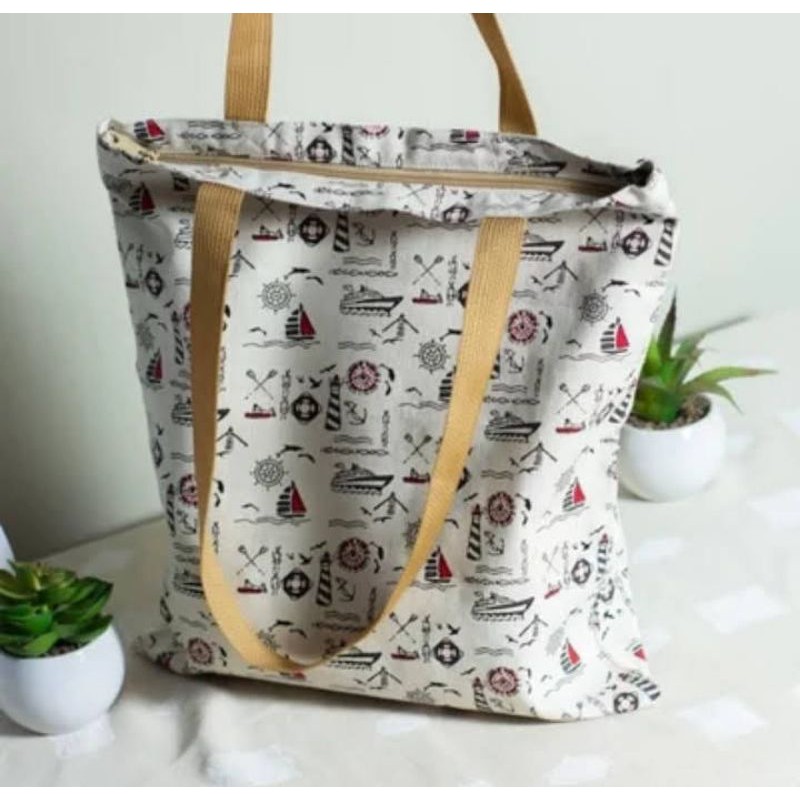 Totebag kanvas motif travel-tas totebag kanvas-tas selempang