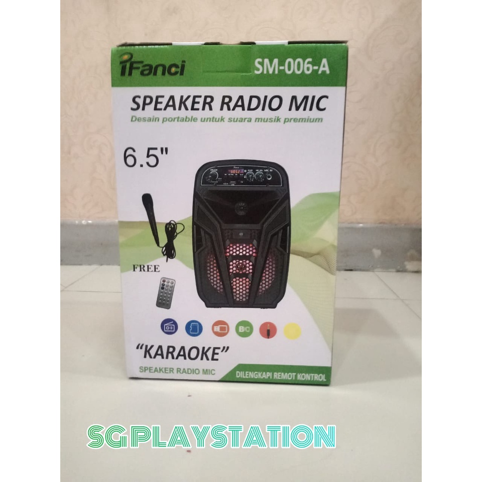 Speaker Portebel Ifanci SM 006A 6inch with free Karaoke Mic