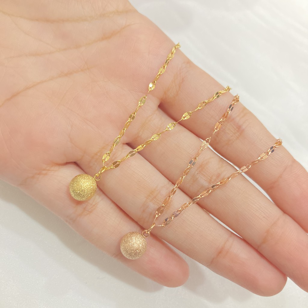 Kalung Titanium Liontin Bola Anti Karat Aksesoris Fashion KT110