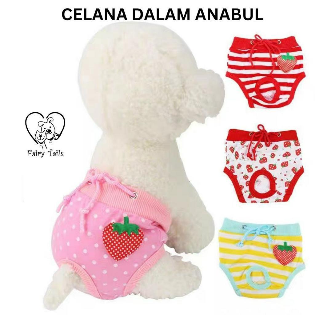 Celana Untuk Anjing dan Kucing Perempuan / Anabul Betina /  Panties Underwear Anabul Impor / Reusable Washable Pet Diapers Safety Pants Sanitary Wrap Panties