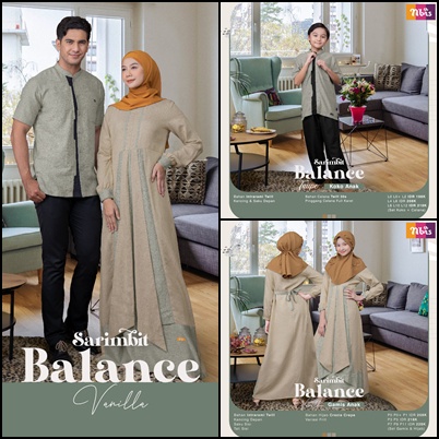 Baju Keluarga Sarimbit 2022 Gamis Koko Nibras Balance Vanila