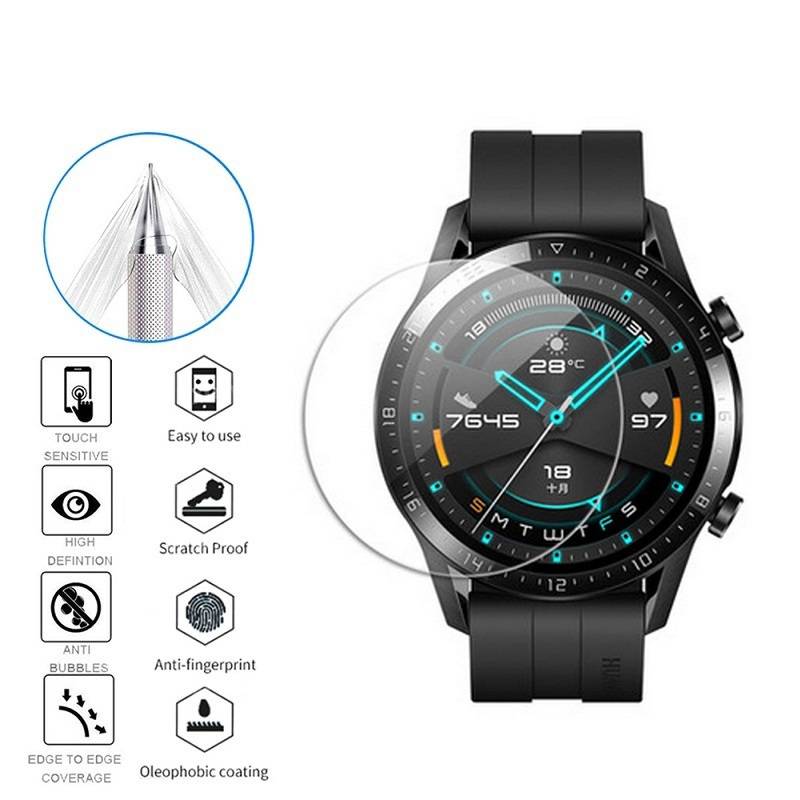 Soft TPU (No Glass Protective Film For Huawei Honor Watch GT/Magic 2 Screen Protector Cover GT2 Pro e 42mm 46mm Smartwatch Protection