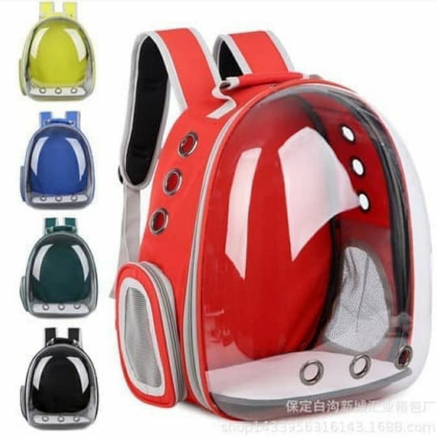 Tas kucing anjing astronot ransel transparan