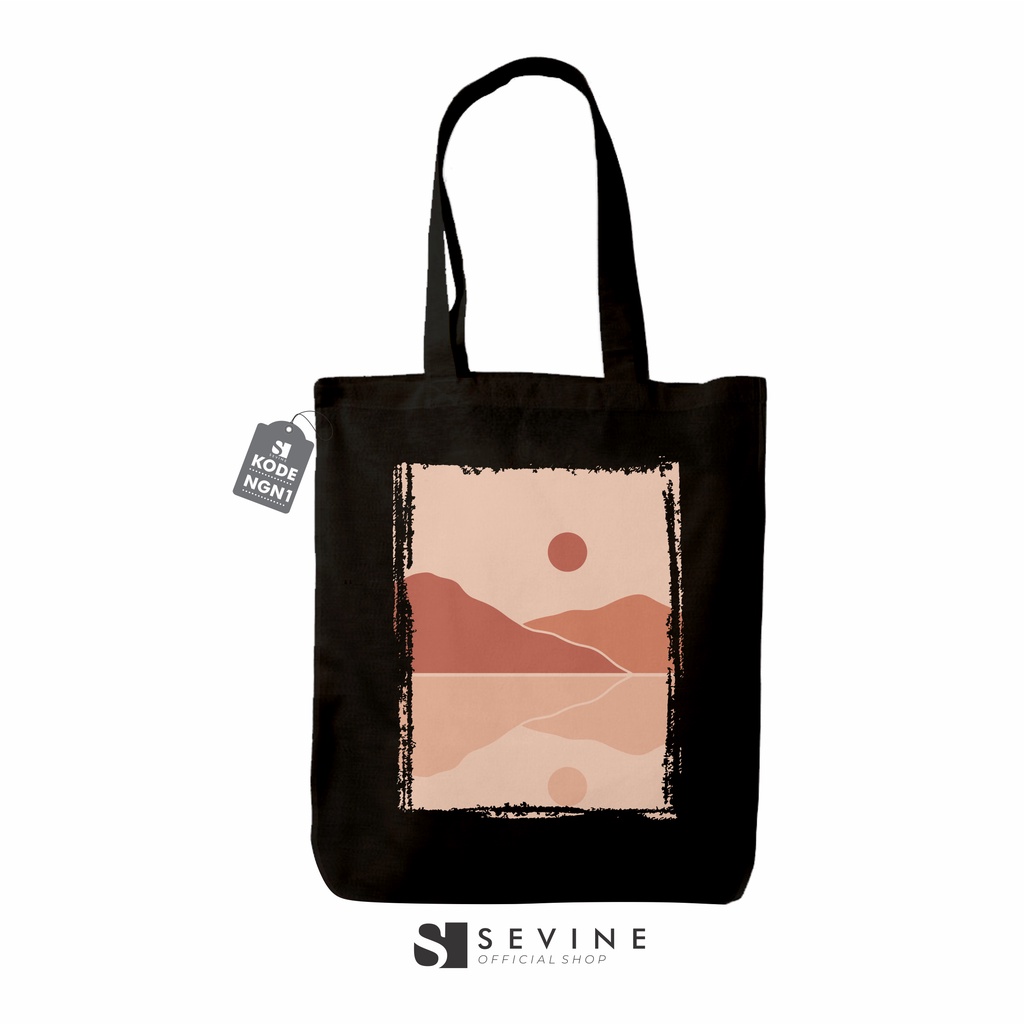 Sevine Tas Wanita Totebag Nordic Tote Bag Resleting Fashion Couple Desain Black Series - NGN 1