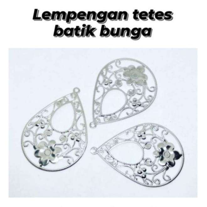Lempengan Oval emas motif Bunga