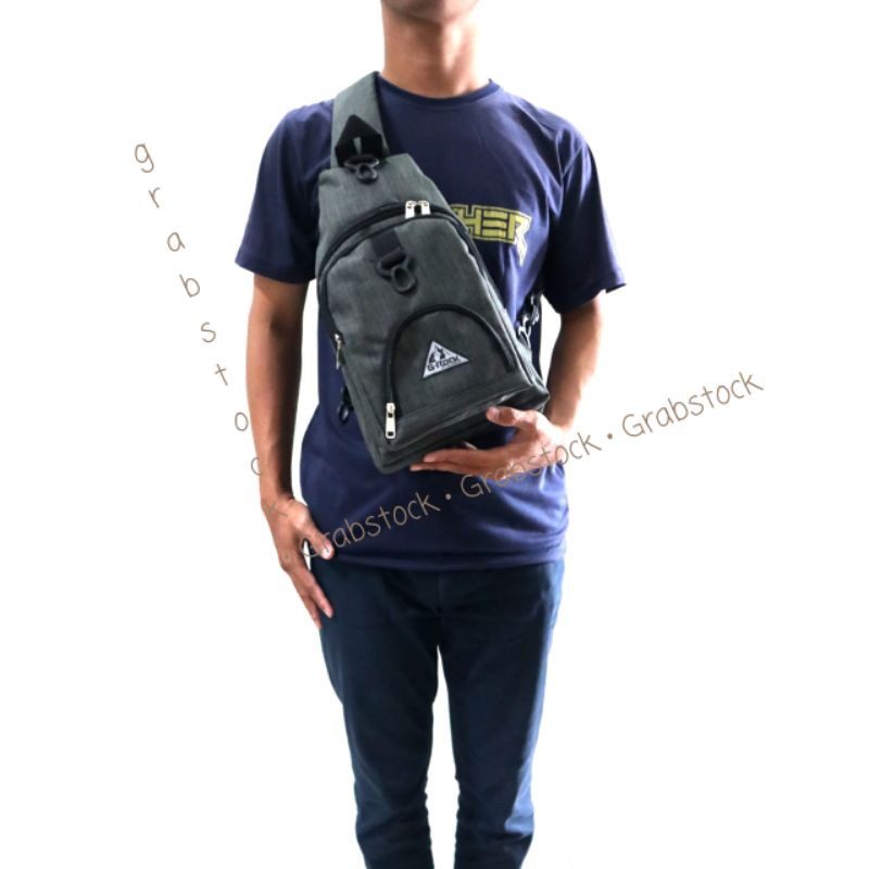 Promo Beli 1 Dapat 3 Tas Ransel Slingbag Waistbag Doreng Abu