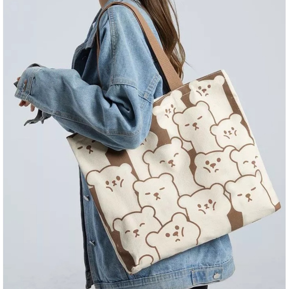 (PAKAI RESLETING) Tote bag wanita fullprint bigsize ( Toko Uci)