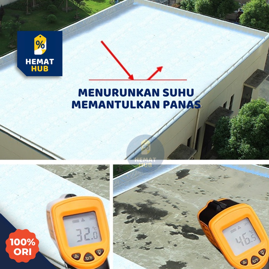 Lakban Anti Bocor Aluminium Foil Butyl Waterproof Alumunium Tahan Panas dan Air Lem Almunium Super Lengket Lebar 5cm 10cm 15cm 20cm Panjang 3M 5M 10M Tambal Atap Bocor Asbes Seng Talang Rumah HematHub