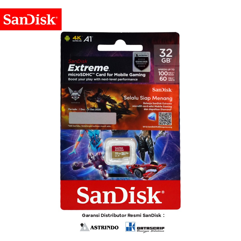 Memory Card | Micro SD 32GB SanDisk Extreme Gaming Limited Edition - Garansi Resmi Lifetime