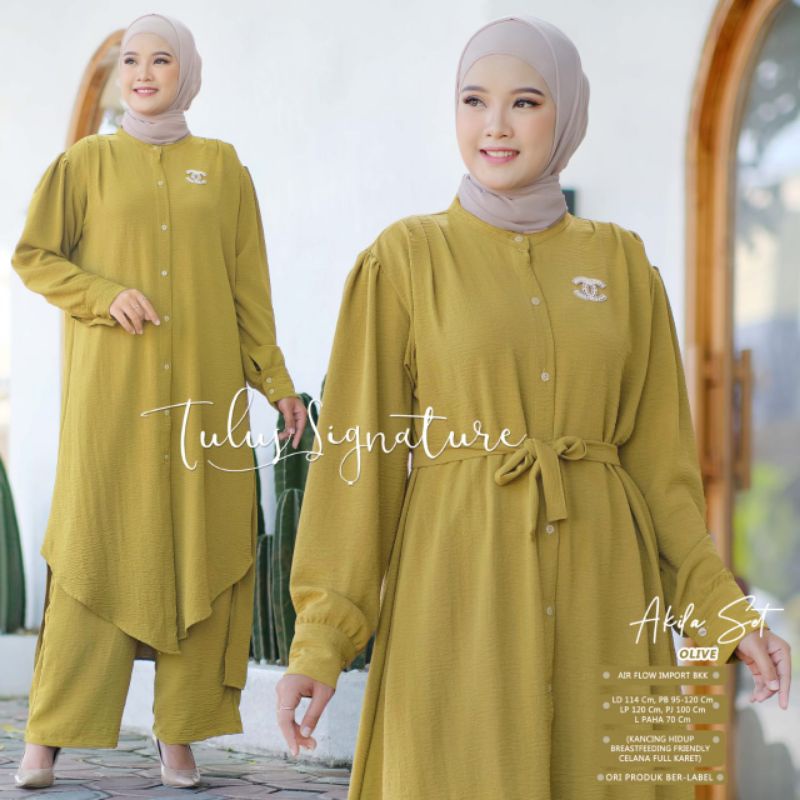 AKILA SET BY TULUS SIGNATURE // SET MUSLIMAH // Oneset wanita polos airflow