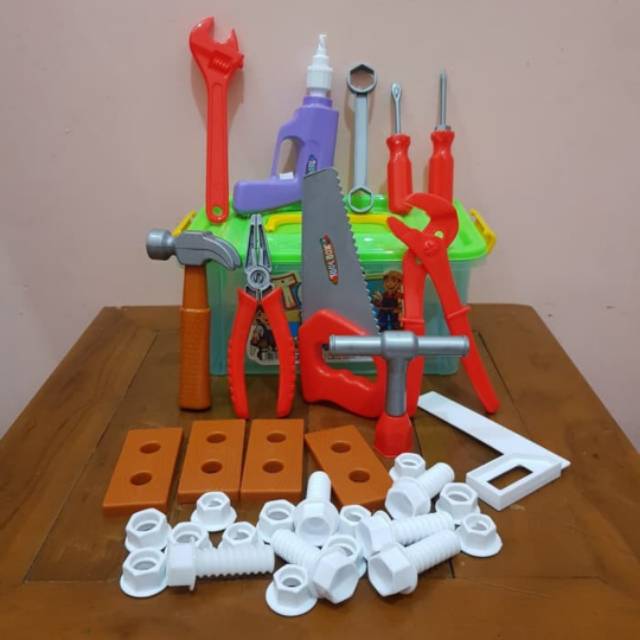 Set Mainan Alat pertukangan - Mainan Alat Pertukangan Anak - Set Alat Pertukangan Mainan