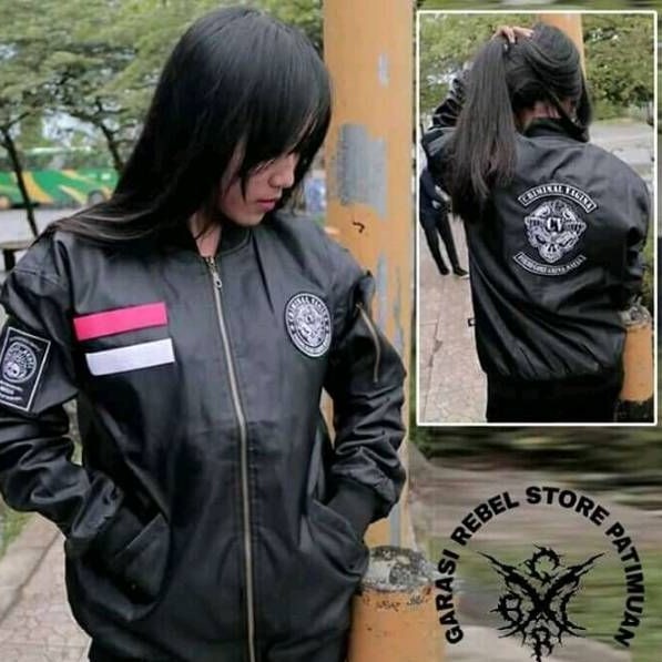Original Jaket bomber criminal v4gin4 slaming deathmetal / jaket metal / jaket distro / garasi rebel