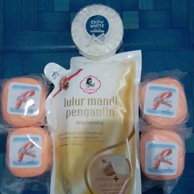 PAKET HEMAT  SABUN ROSAN , SABUN SNOW WHITE , LULUR PURBASARI PENGANTIN