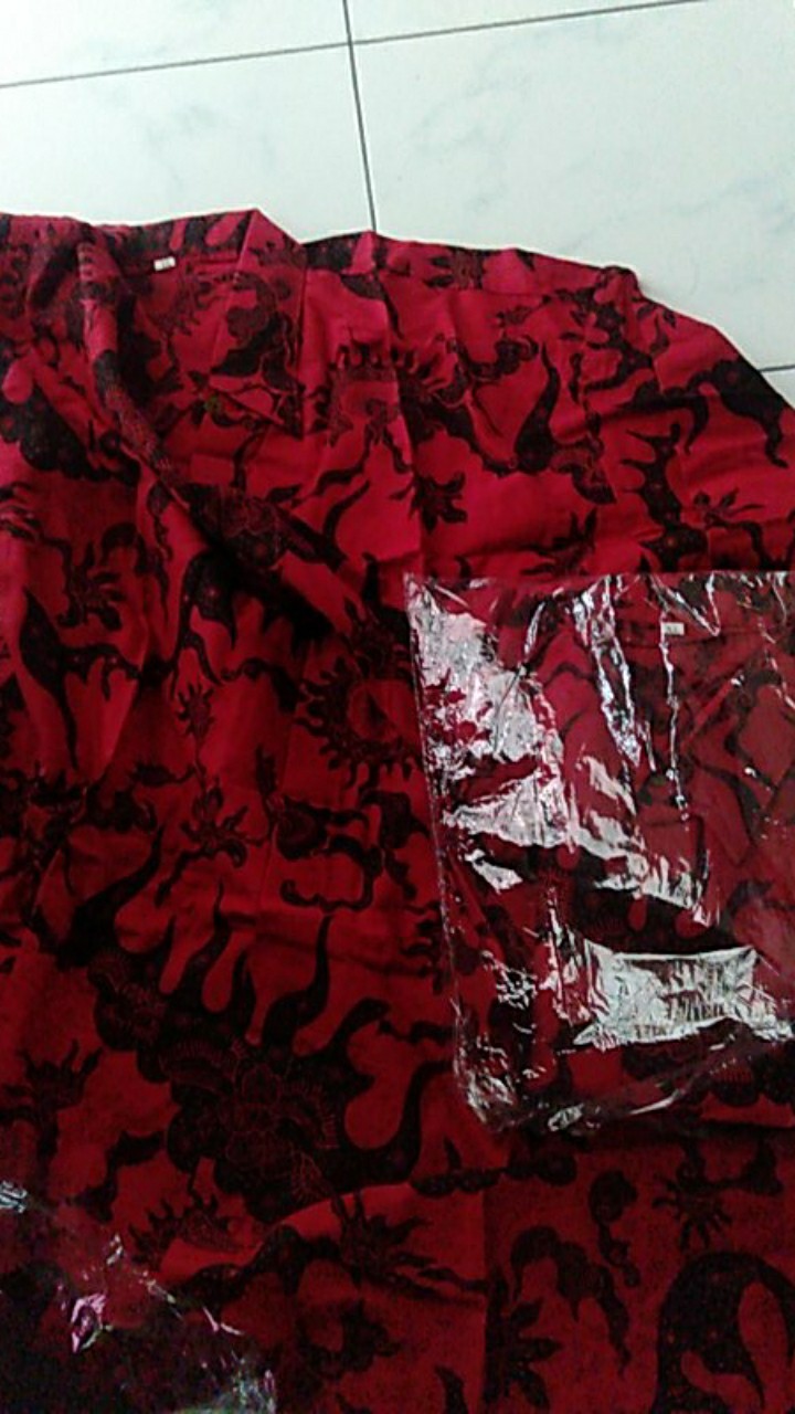 Batik Couple Keluarga Seragam Anak Lrita Merah