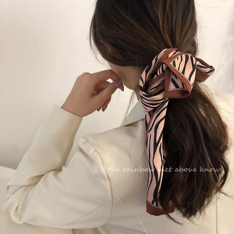 KOREAN TWILLY MOTIF ZEBRA SILK SATIN SCARF BAG PITA TAS SHAWL RIBBON STYLE BASIC FEMALE WOMEN HAIR NECK/ PITA SYAL TAS KOREA RAMBUT LEHER TANGAN WANITA MODEL DESAIN VINTAGE RETRO SATIN MATERIAL MINI FASHION BANDANA KATUN SUTRA DASI POLOS SELENDANG