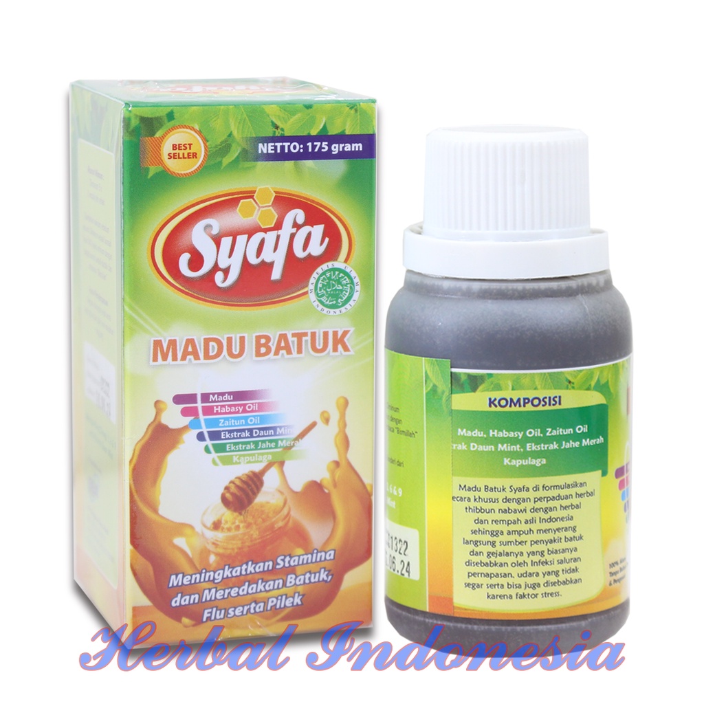 Madu Batuk Syafa Isi 175gr - Meningkatkan Daya tahan tubuh dan Meredakan Batuk Flu serta Pilek