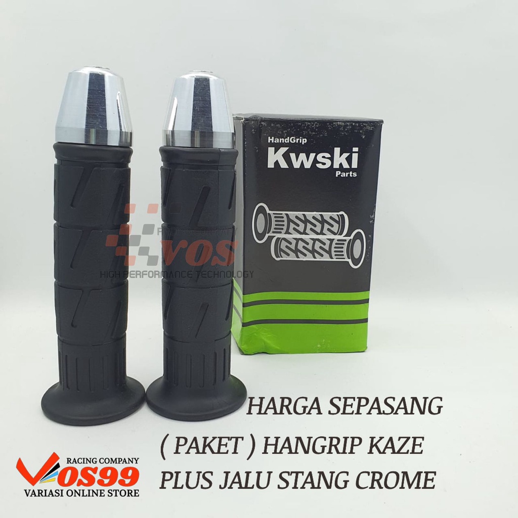 HANDGRIP HANDFAT GRIP MODEL KAZE STANDAR KWSI ORI ORIGINAL PLUS JALU STANG CHROME