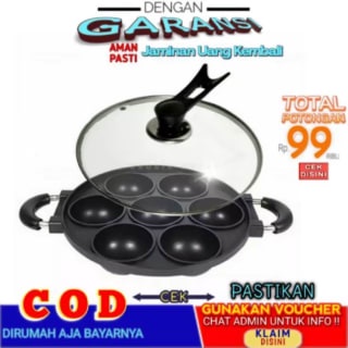 HAPPY CALL Cetakan Kue Apem Selong 7 Lubang Cekung Bikang Maker Teflon Anti Lengket Serbaguna